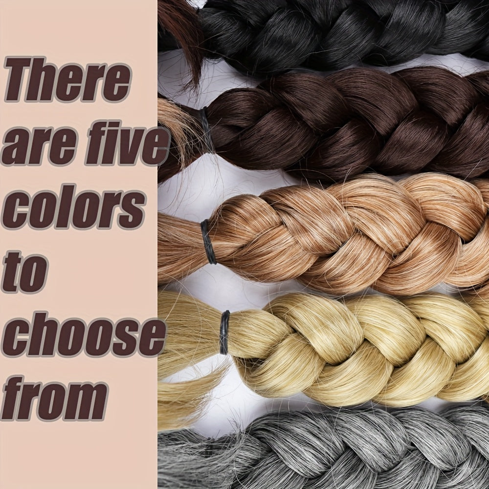 Women's Clip-In Ponytail - Easy-to-Style Synthetic Braided Hairstyle with Secure Clip, Natural Look Ponytail for Everyday, Parties, Formal Events - Available in Black, Gray, Blonde, Brown, Beige, Blonde, Dark Brown, Light Bro