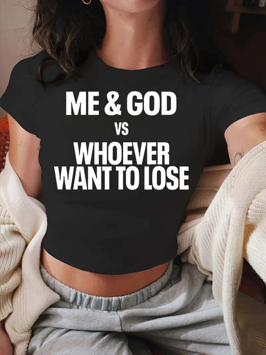 Womens Pure - Cotton Black Crop Top: Divine Alliance: Bold Confidence Black Crop Top - Black Crop Top Short Sleeve Crew Neck Stretch Fabric Blend Easy Care Perfect for Spring Summer & Fall Versatile Statement Top Comfortable