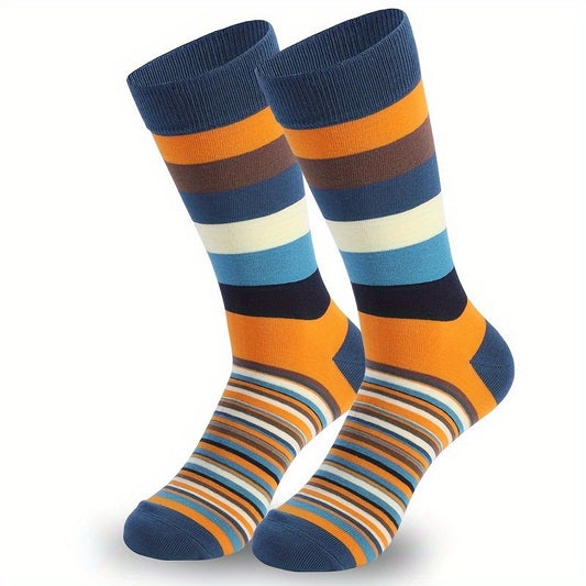 5 pairs of Men's formal socks, fun socks, pure sweat-absorbing and breathable socks, size 8.5-13 shoe size [This sock is an American size, and the size is very sufficient]