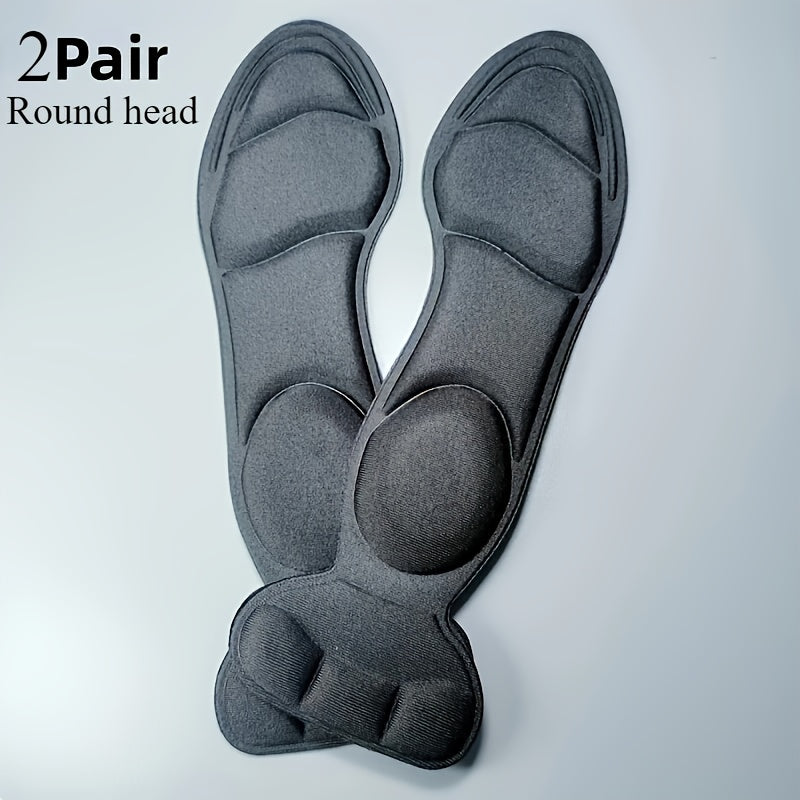 [Memory Foam Insoles] 4pcs Memory Foam Insoles | Breathable, Non-Slip, Ergonomic Design for All-Day Comfort, Comfort Footwear | Ergonomic Insoles | Memory Foam Insoles for High Heels, Flat Shoes & Boots - Black & Beige