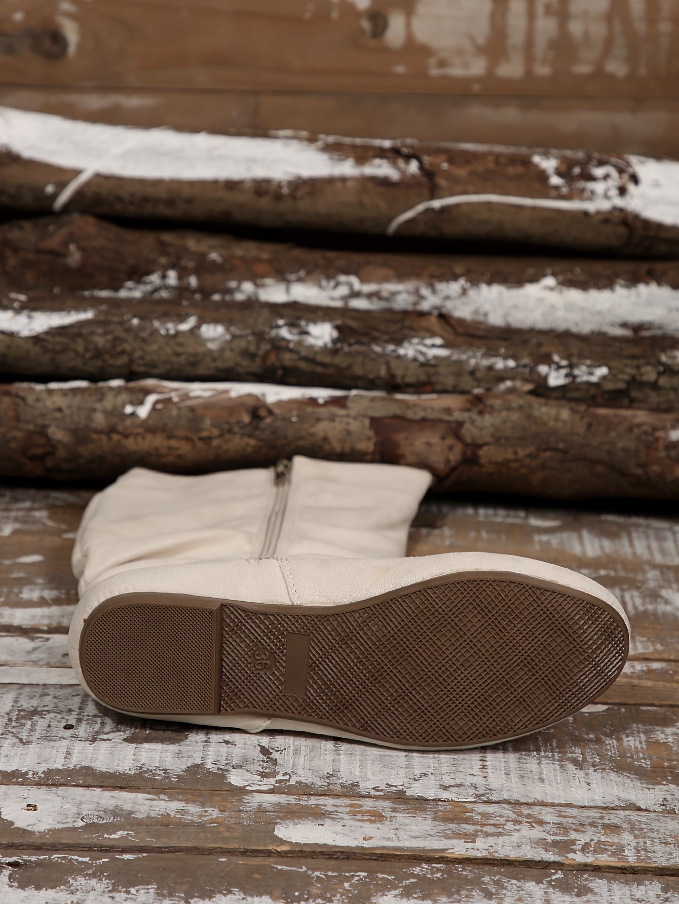 [Women's Ankle Boots] Women's solid color mid-calf ankle boots with pleated design on the boot shaft and zipper on the side. Fashionable Women's ankle boots, suitable for matching with skirts pants in autumn and winter