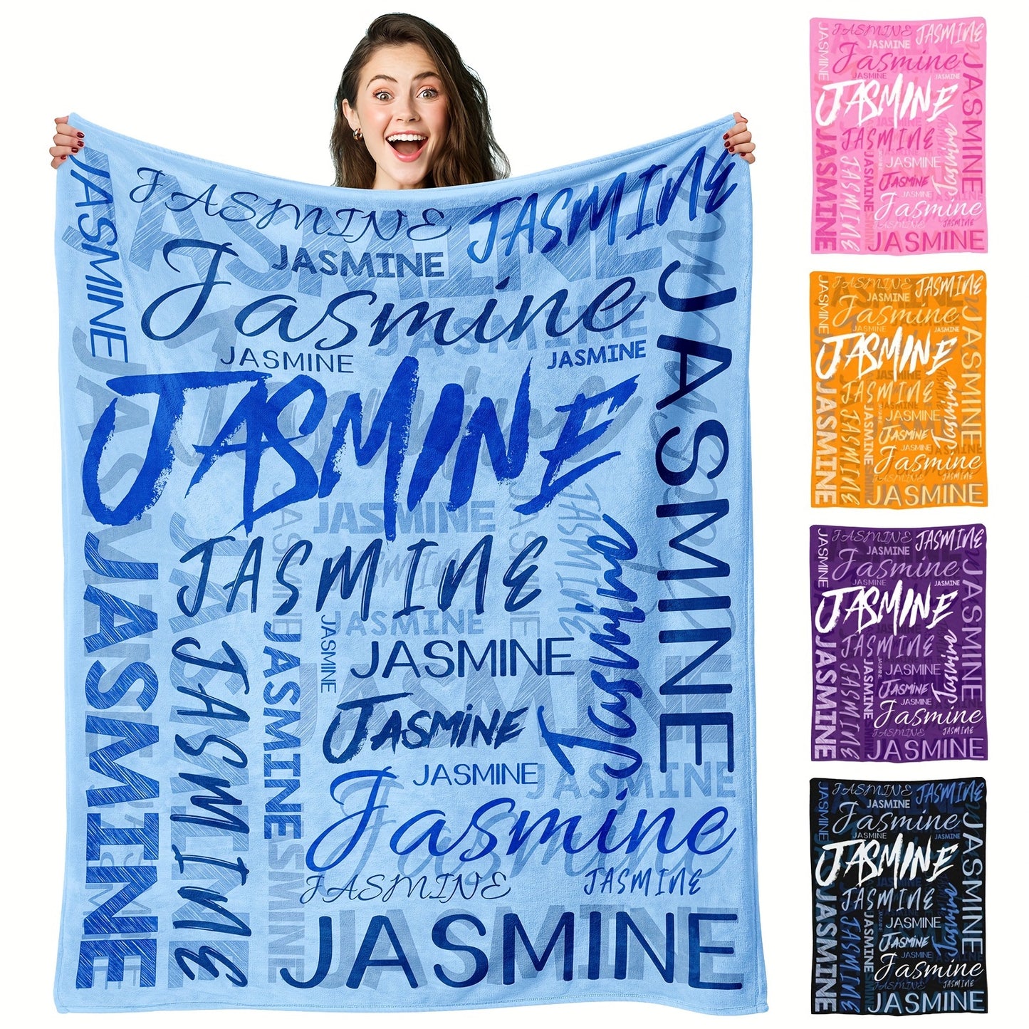 Personalized Fleece Blanket, Customized with Your Name, Soft and Warm, Unforgettable Moments, Great Holiday Gift, for Classmates, Friends, Family and Lovers, for Nap, Camping and Travel