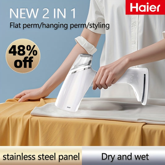 2025 Haier Handheld Clothing Steamer, Steam Iron For Shirts, 1200W Strong Power Garment Steamer With 110ml Tank, 20g/min Strong Penetrating Steam, Quick Wrinkle Removal, Brush, Travel Iron Must Have, Lightweight Steamer, Mini