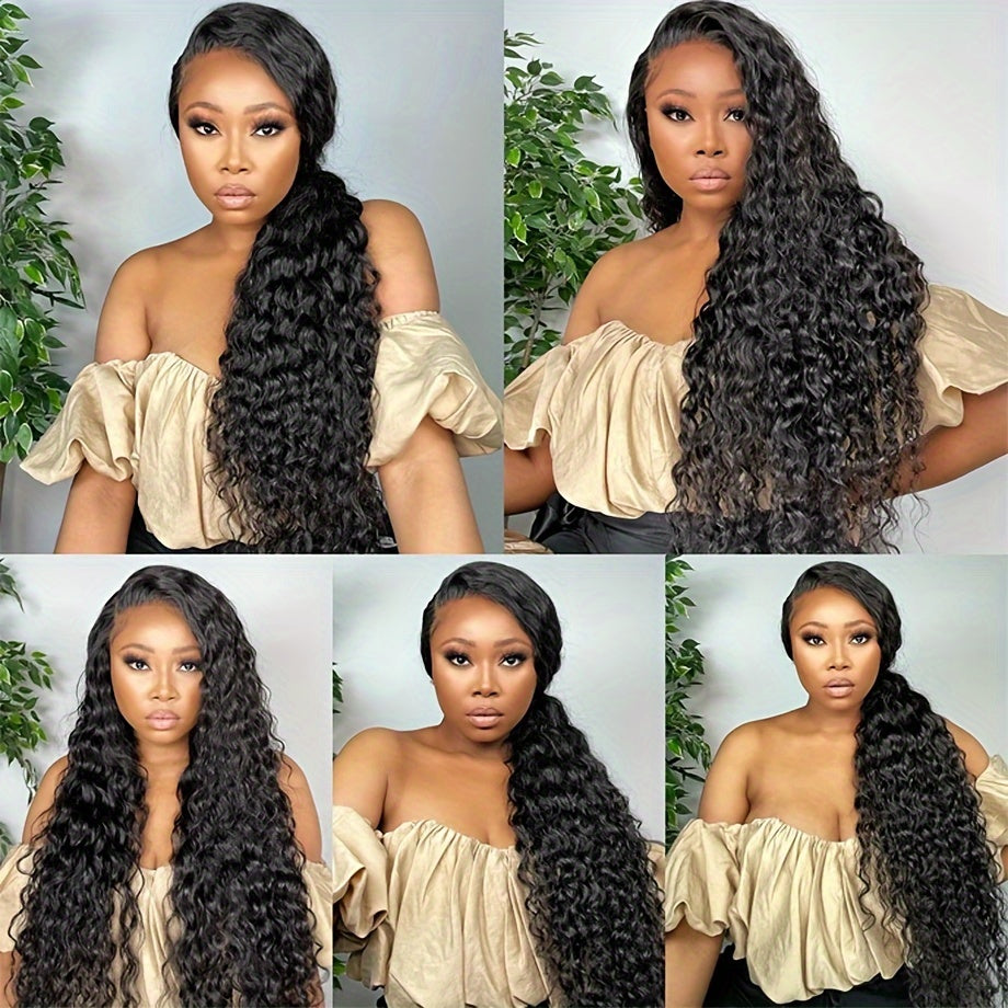 13x4 HD Lace Frontal Human Hair Wigs 200% Density Water Wave Lace Front Wig Human Hair Pre Plucked With Baby Hair