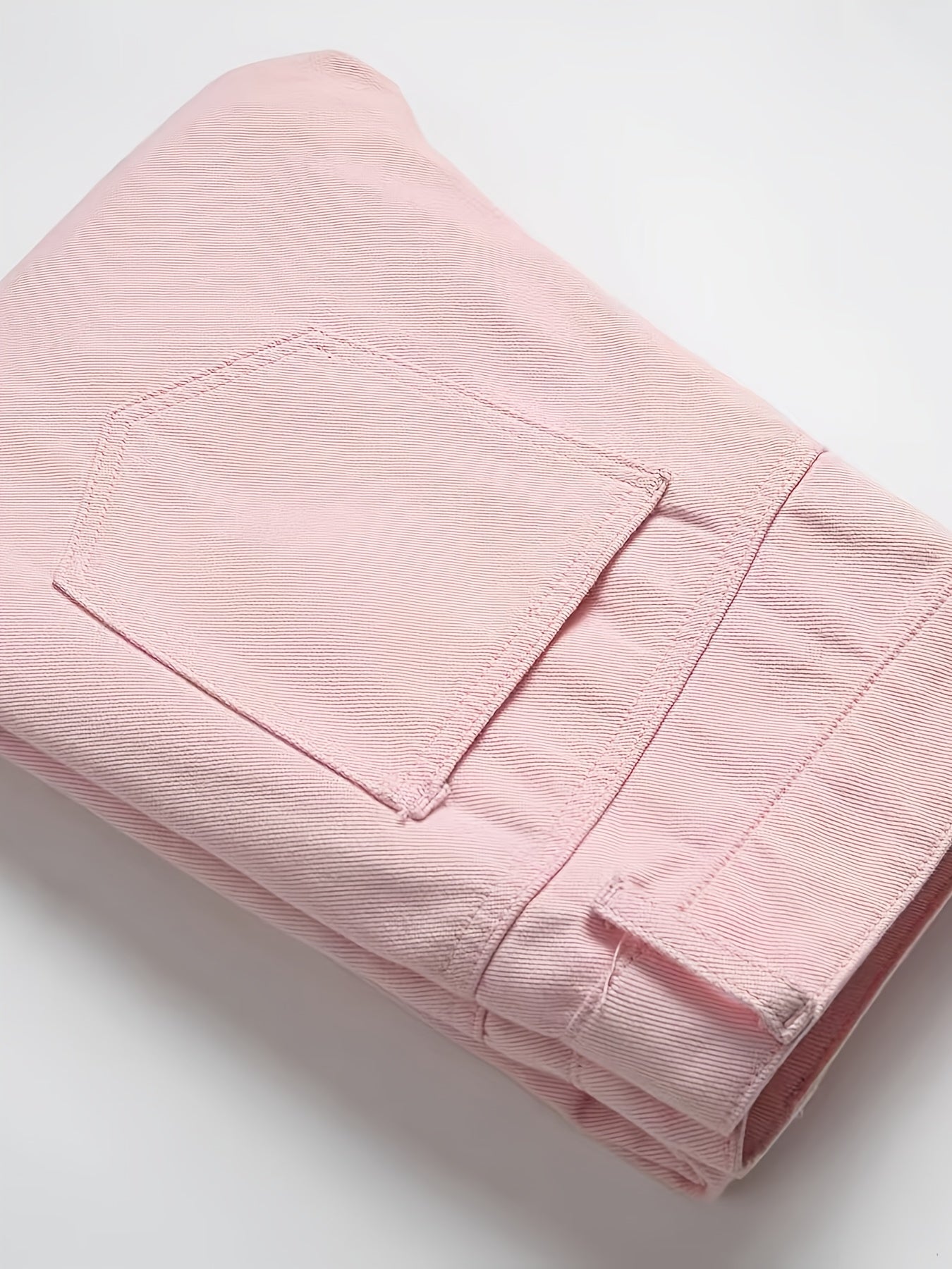 Men's Slim-Fit Stretch Jeans with Built-In Zipper & Ripped Washed Texture - Light Pink Distressed Streetwear Style, Reinforced Stitching, All-Season Comfort for Casual & Office Wear - Machine Washable Modern Trousers
