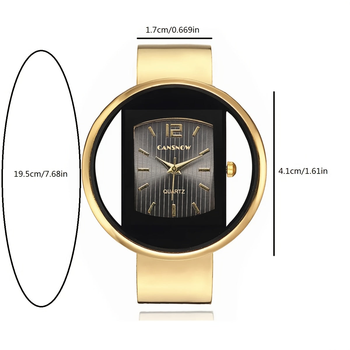 Luxury Women'S Hollow Dial Quartz Wrist Watch, Round Analog Display, Alloy Case & Strap, with Button Battery for Fashion Accessory