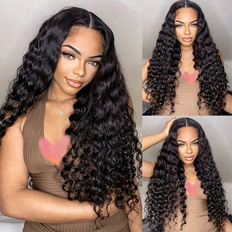 13x4 HD Lace Frontal Human Hair Wigs 200% Density Water Wave Lace Front Wig Human Hair Pre Plucked With Baby Hair