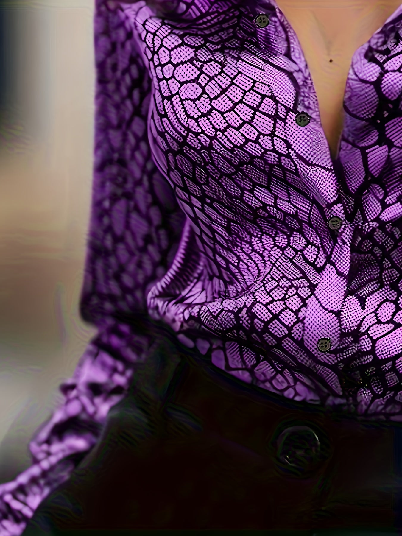 Women's Elegant Blouse - Non-Transparent Long Sleeve Button-Front Shirt with Classic Collar, Office Party & Everyday Professional Tops for Women - Spring/Fall/Summer Work Attire Blouse, Business Casual, Sophisticated Top