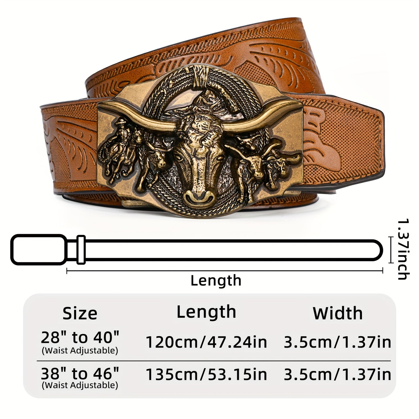 [Slide Ratchet PU Leather Belt] LCG LUCHENGYI, Slide Ratchet Belt With PU Leather Belt For Men, Ratchet Western Cowboy Belt With Automatic Buckle, Father's Day Gift