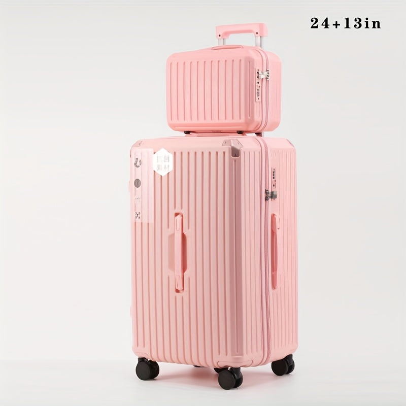 Large Capacity And Lightweight Suitcase Set 13+24, Metal Corner, Customs Password Lock, ABS+PC, Wet And Dry Storage Bag, Universal Wheel, Water Cup Holder, USB Charging To Interface Suitcase Student Hand Push Box Can Be Found