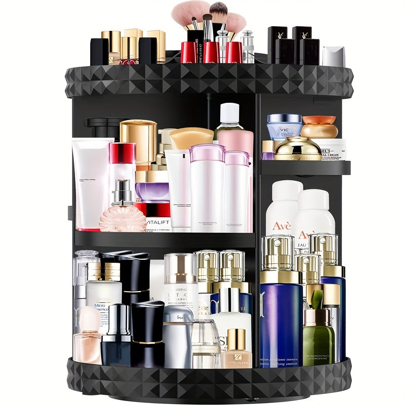 360° Rotating Makeup and Perfume Organizer - 7 Adjustable Tiers, Large Capacity, Transparent Cosmetic Storage with Spacious Shelves for Beauty Products, Ideal for Bathroom Vanity Display, Vanity Accessories