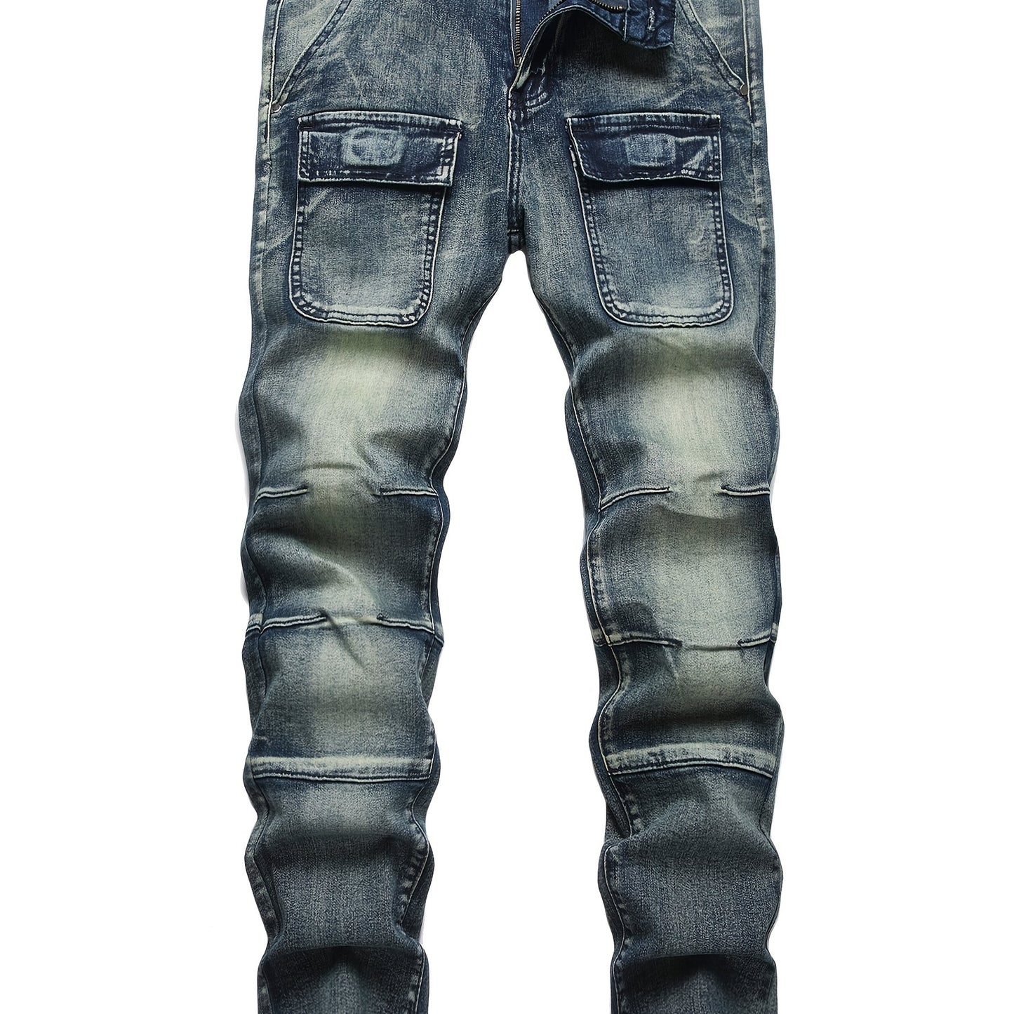 JUNBAOSS Men's Slim Fit Stretch Jeans - Stretch Skinny Jeans with Mid-Rise Waist, Straight Leg Non-Belt Loops, Stretch Denim Pants for Everyday & Formal Wear - All-Season Skinny Jeans for Men, Versatile Clothing, Comfortable