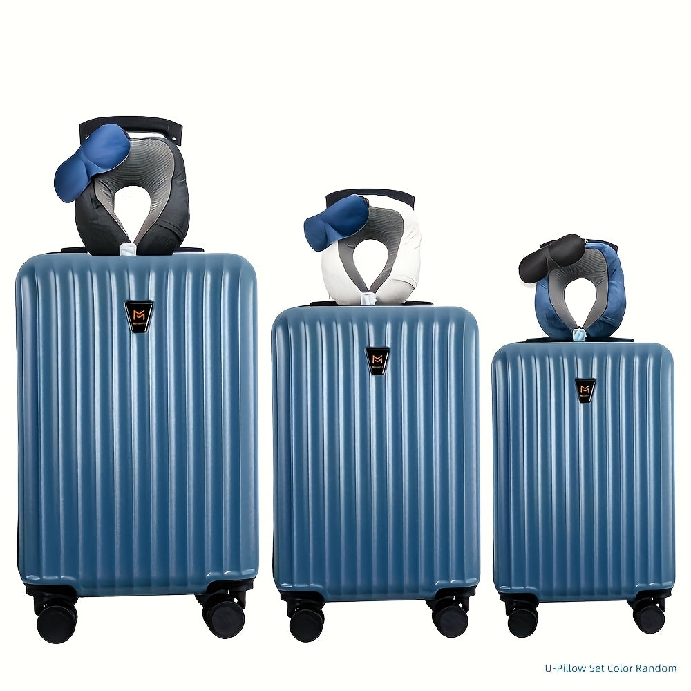 3pcss Luggage Set-Durable Hard Shell Suitcase Set With Double Spinner Wheels, Large Capacity, Includes 3pcs U-Shaped Travel Pillow Set, Ideal For Business Trips And Family Vacations, Perfect For Friends & Loved Ones