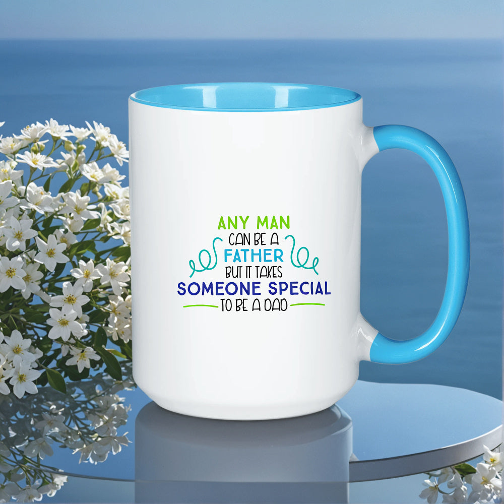 15oz Blue Ceramic Mug with Inspirational Quote - Funny Coffee Cup, Tea Cup, Water Glass - Perfect Birthday Gift, Father'S Day Gift - Ideal for Home and Office Use - Great Summer Water Cup