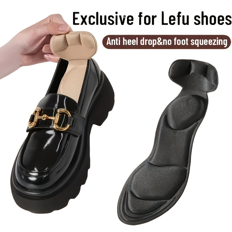 [Memory Foam Insoles] 4pcs Memory Foam Insoles | Breathable, Non-Slip, Ergonomic Design for All-Day Comfort, Comfort Footwear | Ergonomic Insoles | Memory Foam Insoles for High Heels, Flat Shoes & Boots - Black & Beige