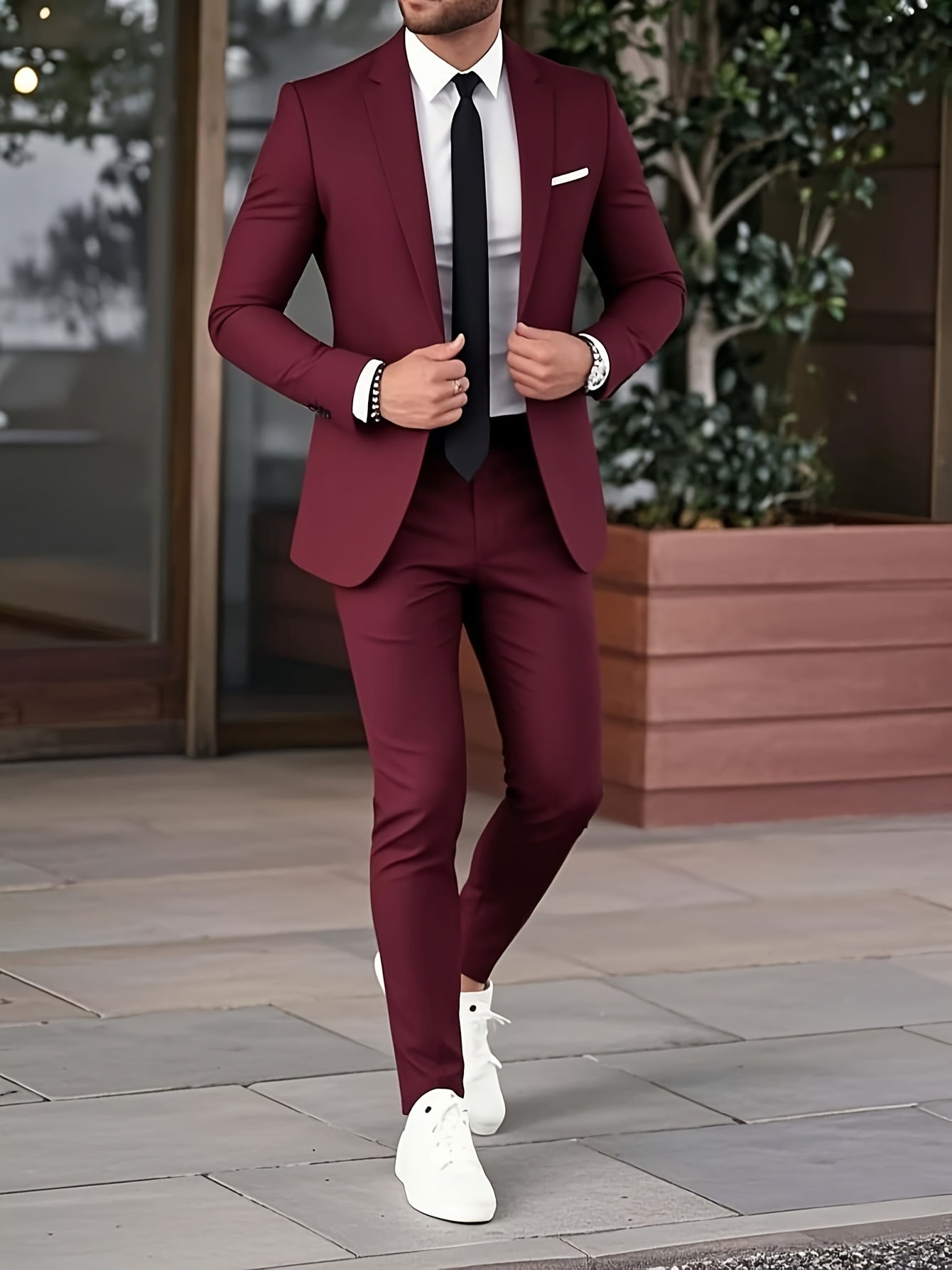 Men'S Premium New Two-Piece Suit Set, Stylish for Weddings, Parties, Graduation Ceremonies, And Business Gatherings.