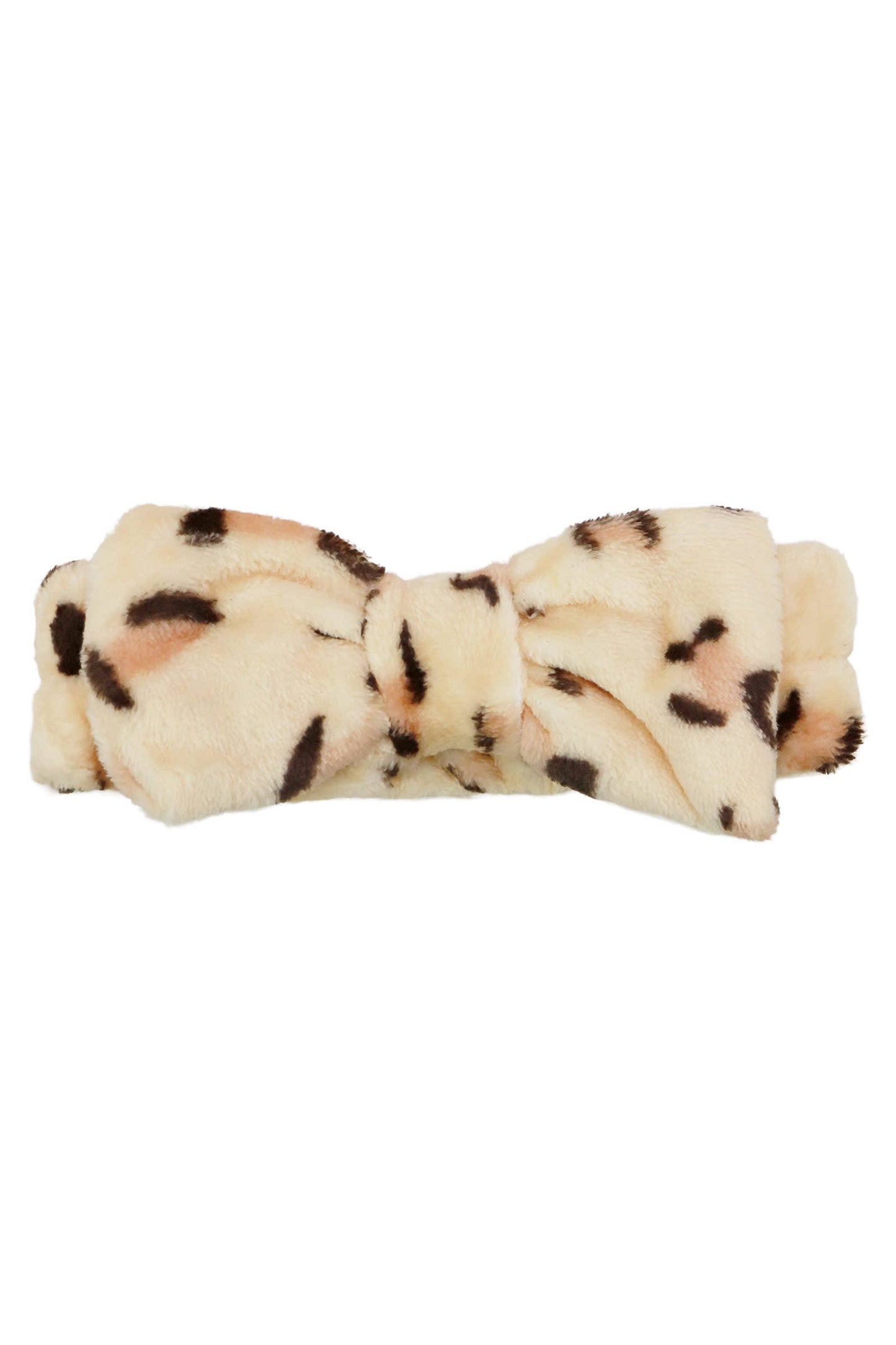 Leopard Bow Spa Headband – Soft Fleece Makeup Headband