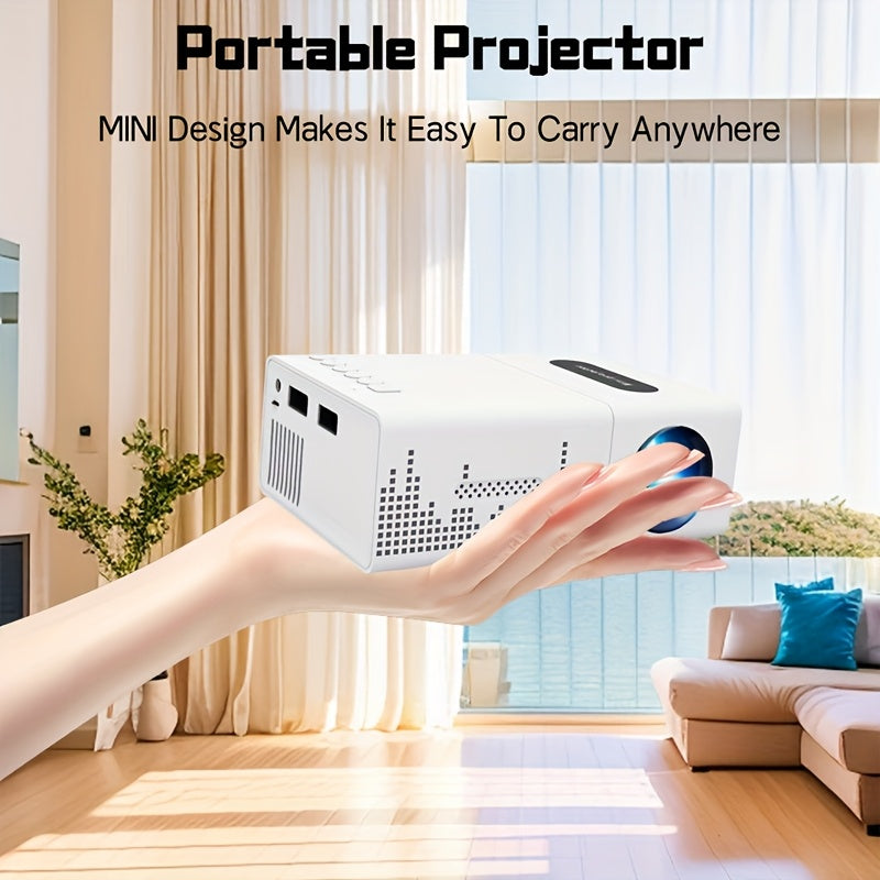 Mini Portable Projector LED | 3000+ Lumens | Built-in Audio And Remote Control | Support 1080P Video | Compatible With Multiple Device Interfaces | For Home Theater