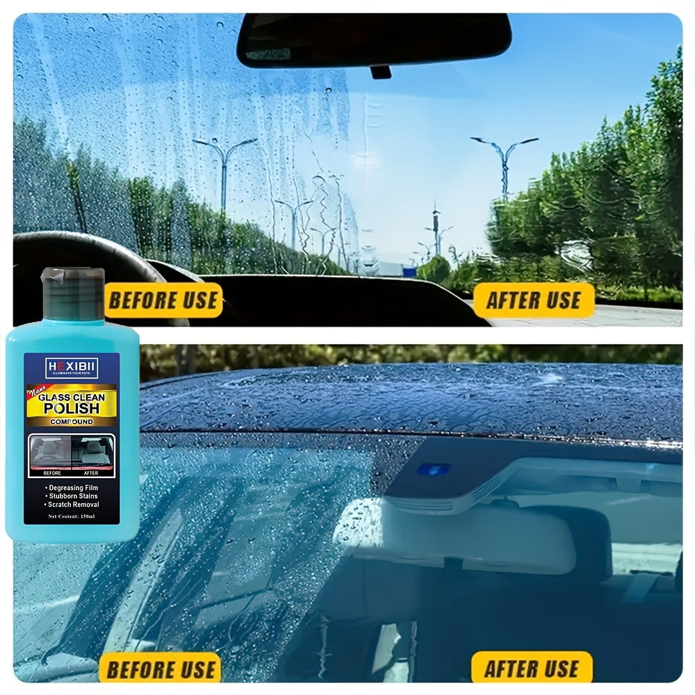 [Car Glass Film Remover] Car Glass Oil Film Remover - Glass Film Removal Paste for Auto and Home - Eliminates Coatings to Restore Glass to Clear