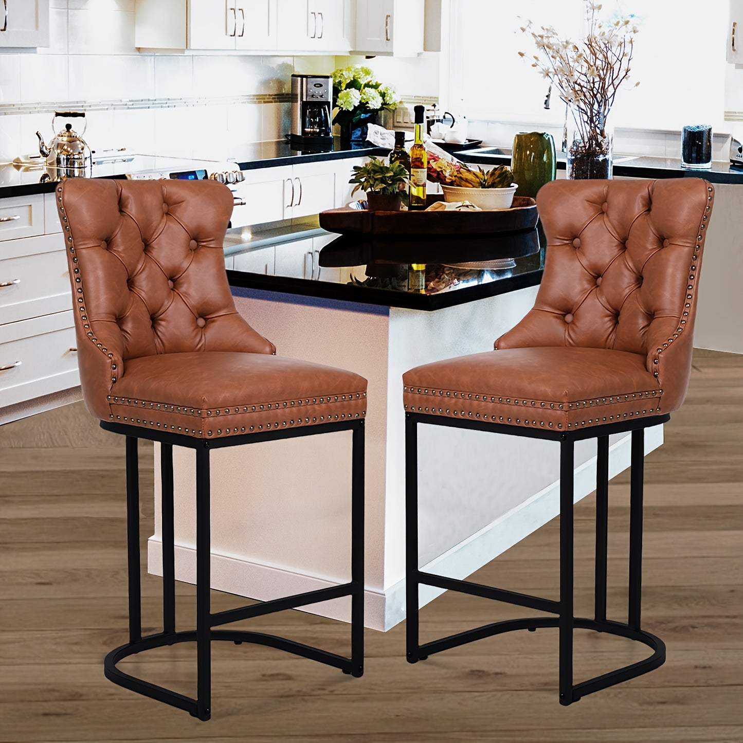[Modern Bar Stool] 2/3/4pcs Set Modern Bar Stool - Performance Fabric Island Height for Home Kitchen
