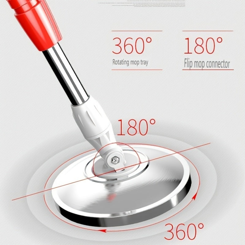 Mop Bucket Set, Spin Mop And Bucket With Wringing System, Bathroom Mop Bucket, 360° Spin Mop System With 4 Ultra-Fine Fiber Mop Replacement Heads, Suitable For Living Room, Bedroom, Kitchen, For Hardwood Tile Marble Floors