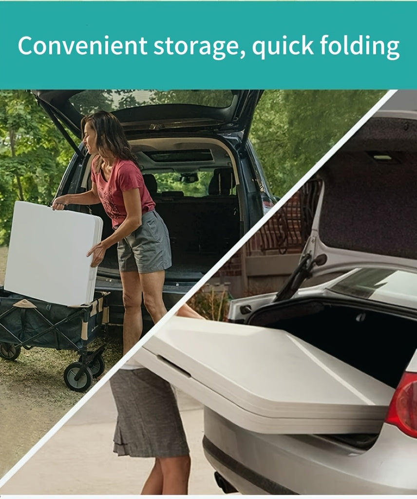 Folding Table 30*20inch/4ft/6ft Portable Heavy Duty Plastic Fold-In-Half Utility Table Indoor Outdoor Adjustable Height Folding Table with Carrying Handle, Office, Camping And Party, Back to School