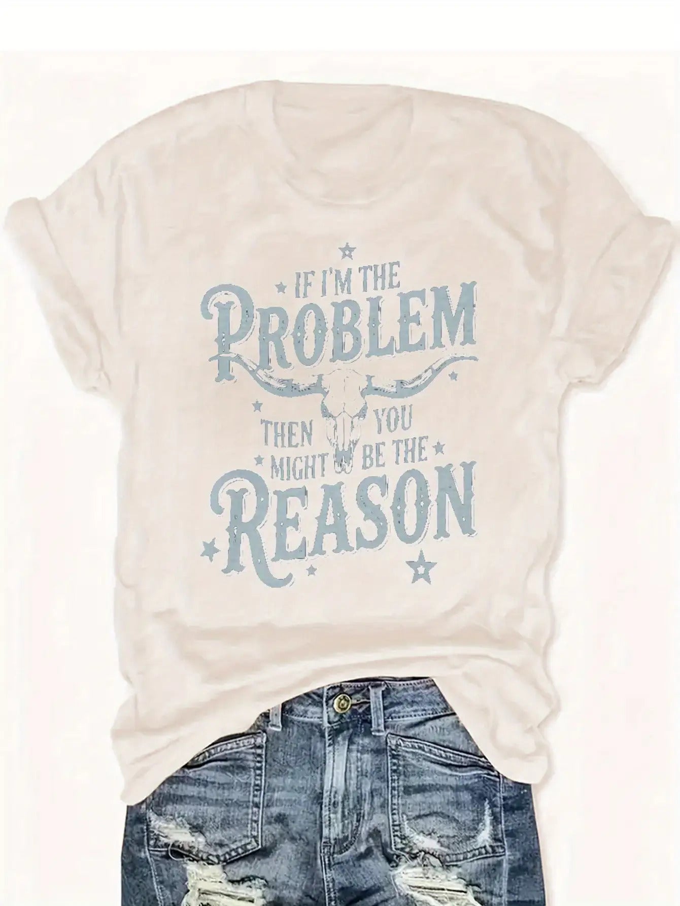 Women'S Funny Cowgirl Saying T-Shirt - "If I Were a Problem" Western Quote Tee in Navy Blue - Soft Everyday Shirt for Country Western Events, Music Festivals, Parties - Casual Country Chic Outfit Essential, Festival Clothing,