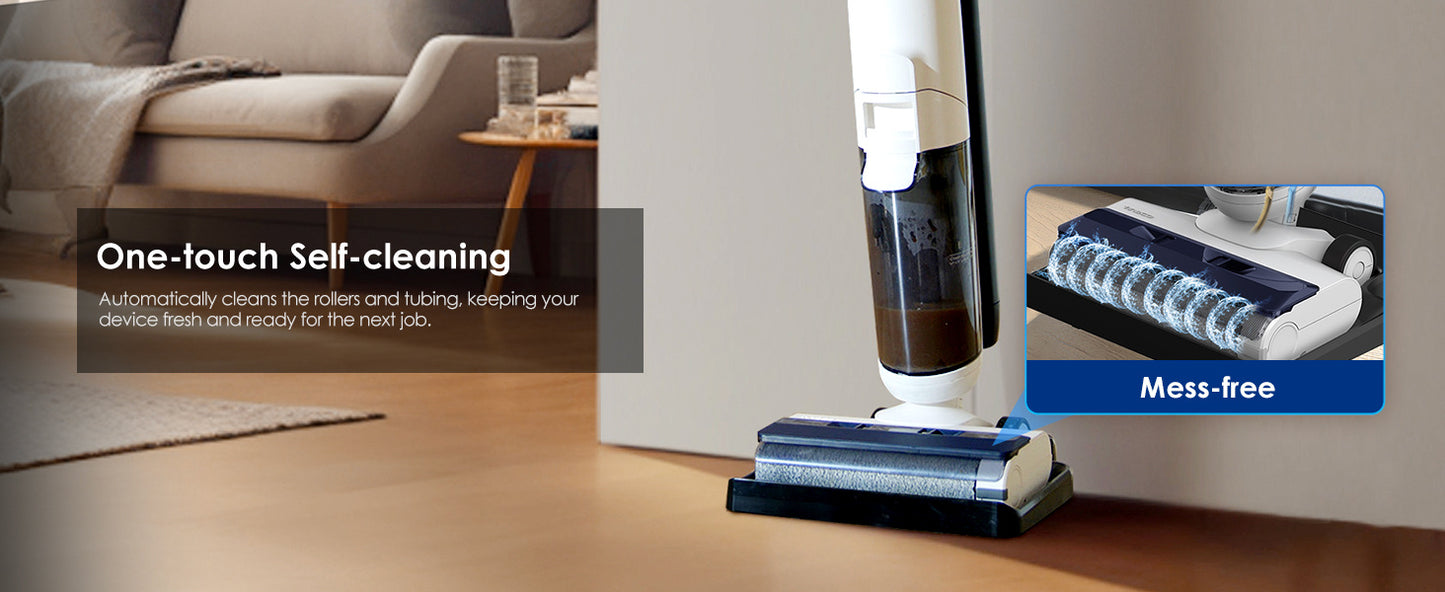 🎉Huge Sale🎉: Tineco iFLOOR 5 Breeze Complete Wet Dry Vacuum, One-Step Cleaning for Hard Floors, Edge Clean, Auto Self-Cleaning, Lightweight & Cordless Design, Blue