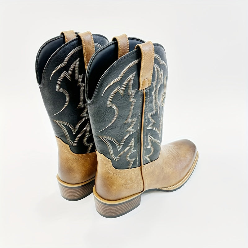 [Vintage Western Boots] Vintage British Embroidered Western Knight Boots for Men | Men's Western Boots
