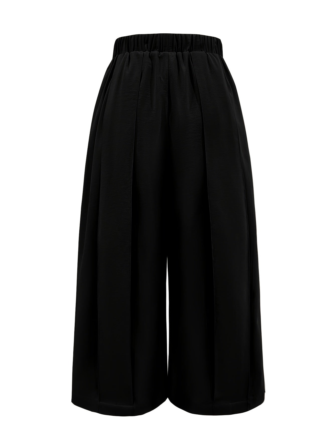 Women's Casual Loose-Fit Solid Color Wide-Leg Pants with Pockets - All-Season Machine Washable Trousers for Casual Attire, Office & Social Events, Versatile Event Attire, Smooth Texture Fabric