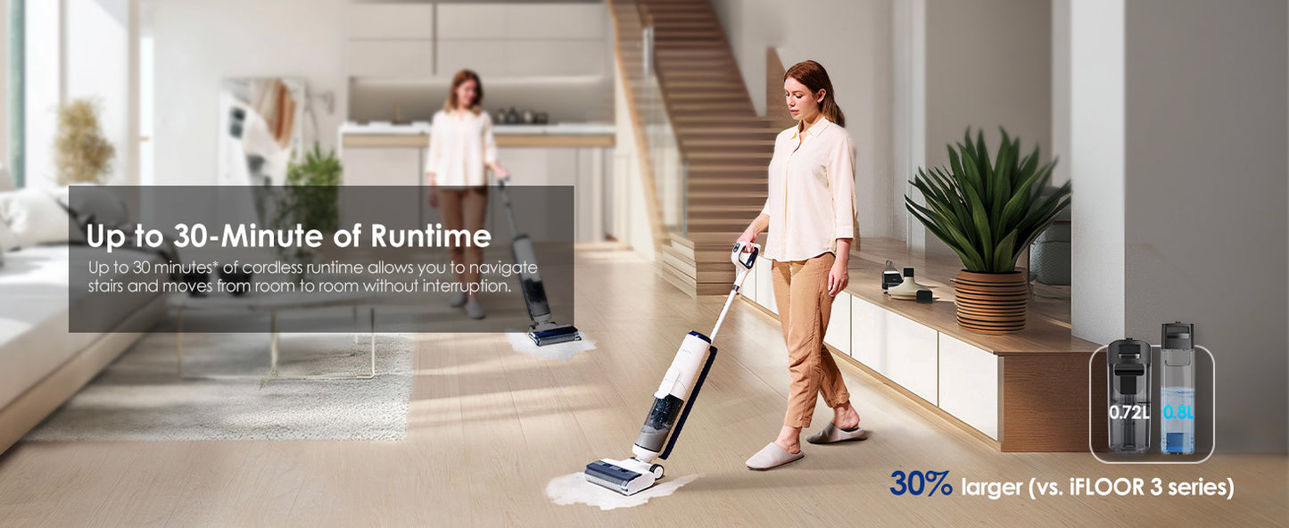🎉Huge Sale🎉: Tineco iFLOOR 5 Breeze Complete Wet Dry Vacuum, One-Step Cleaning for Hard Floors, Edge Clean, Auto Self-Cleaning, Lightweight & Cordless Design, Blue