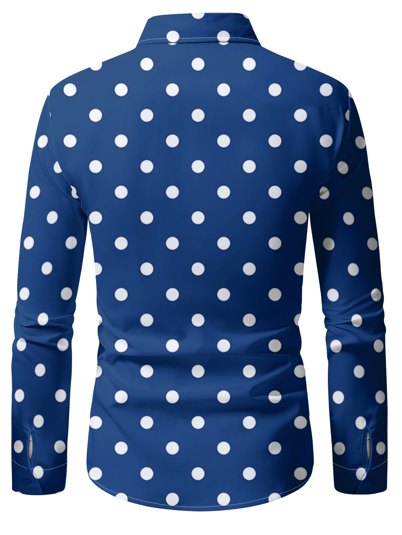 [Men's Casual Shirt] Men's Casual Shirt - Red & Black Polka Dot Print, Machine Washable Non-Elastic Fabric, Classic Button Front, Regular Fit Long Sleeve for Spring/Autumn Outdoor & Casual Wear, Seasonal Fashion, Straight Sle