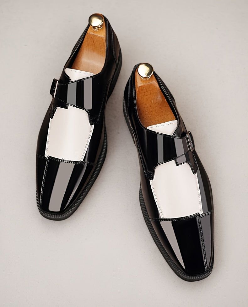 British - Style Elegant Men'S Casual Faux Leather Shoes - Classic Slip - On Dress Shoes. They Are Suitable For Weddings, Parties, And Formal Events, As Well As For Business Formal Occasions. These Are Slip - On Shoes