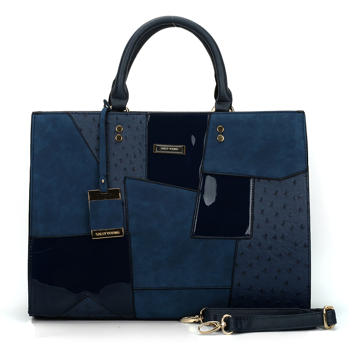 New Fashion Large Capacity Splicing Color Handbag Casual All Fashion Women's Single Shoulder Crossbody Bag