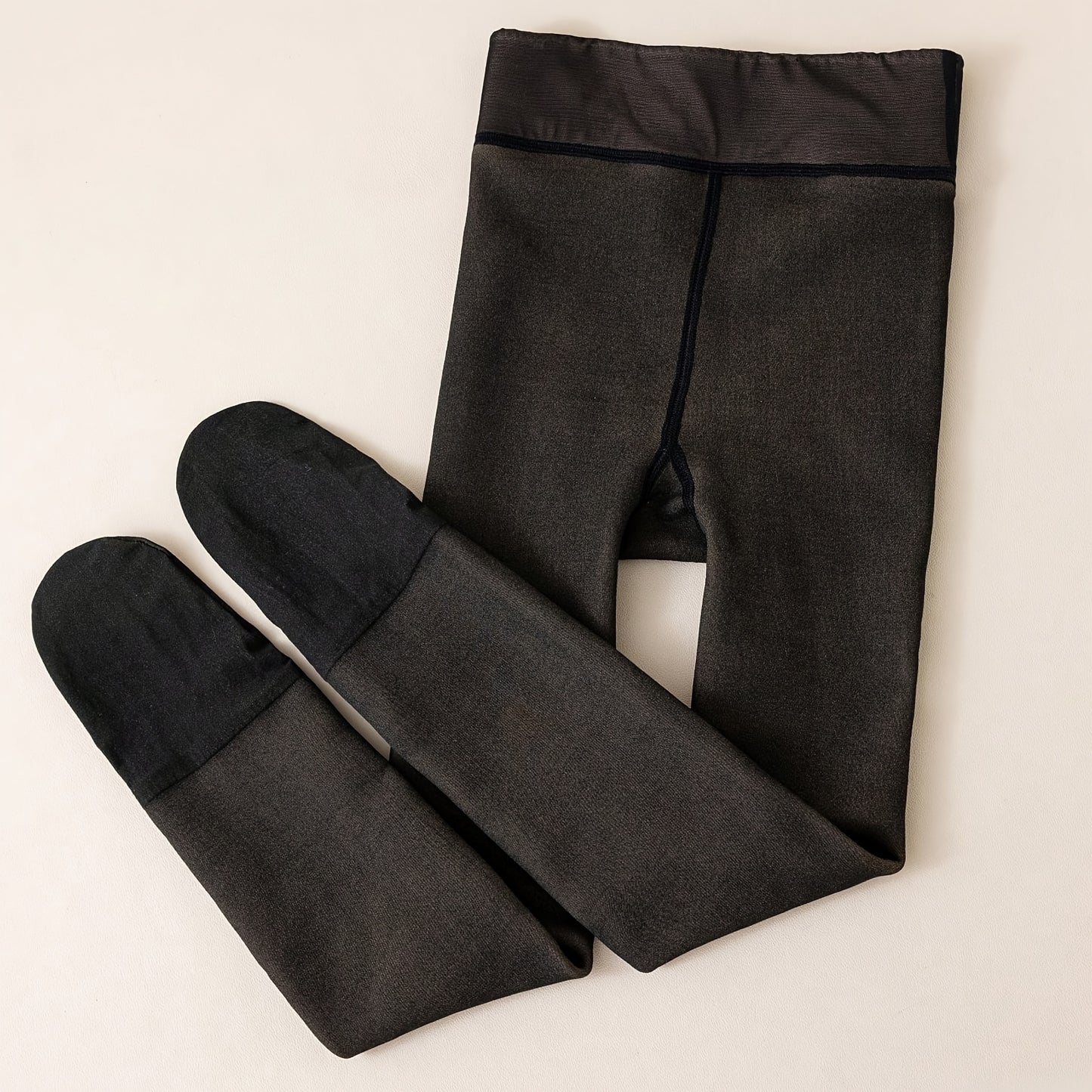 1pc Girls' High Elasticity Breathable Tights - Solid Black, Skin-Smooth Touch with Cloud-Like Fleece Inside, Perfect for Fall/Winter Casual Wear, High Waisted Tights