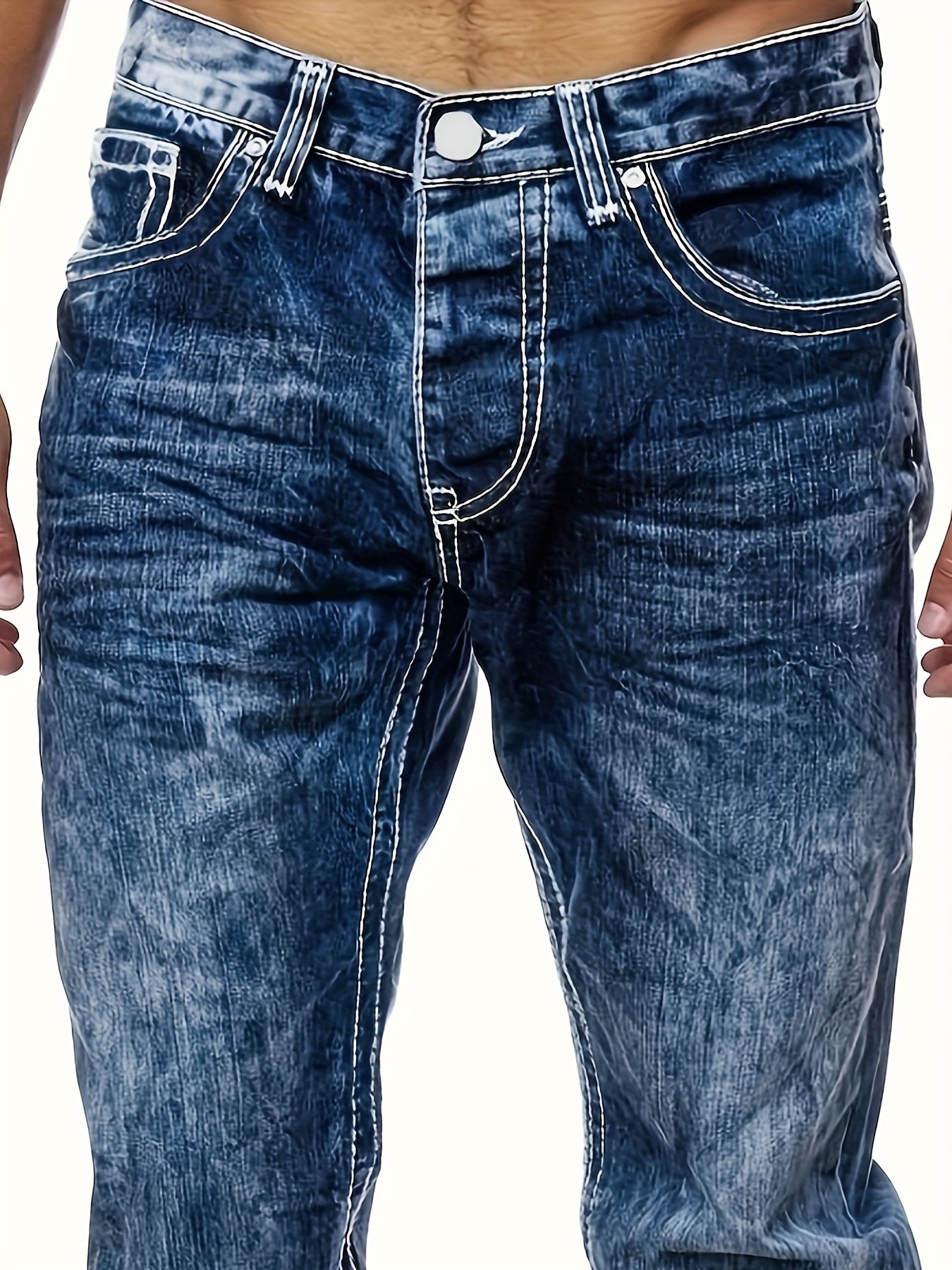 Men's High Quality Straight Leg Jeans - Perfect For Daily Commutes And Casual Outings