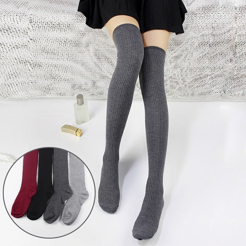 [Japanese Knee Socks] 2/4 Pairs Women'S Japanese Style Over Knee Socks - Solid Color Drawstring, Ribbed Texture, Perfect for Outdoor, Christmas, and Holiday Gifts, Festive Gift Socks | Ribbed Texture Socks | Socks, Cute Socks