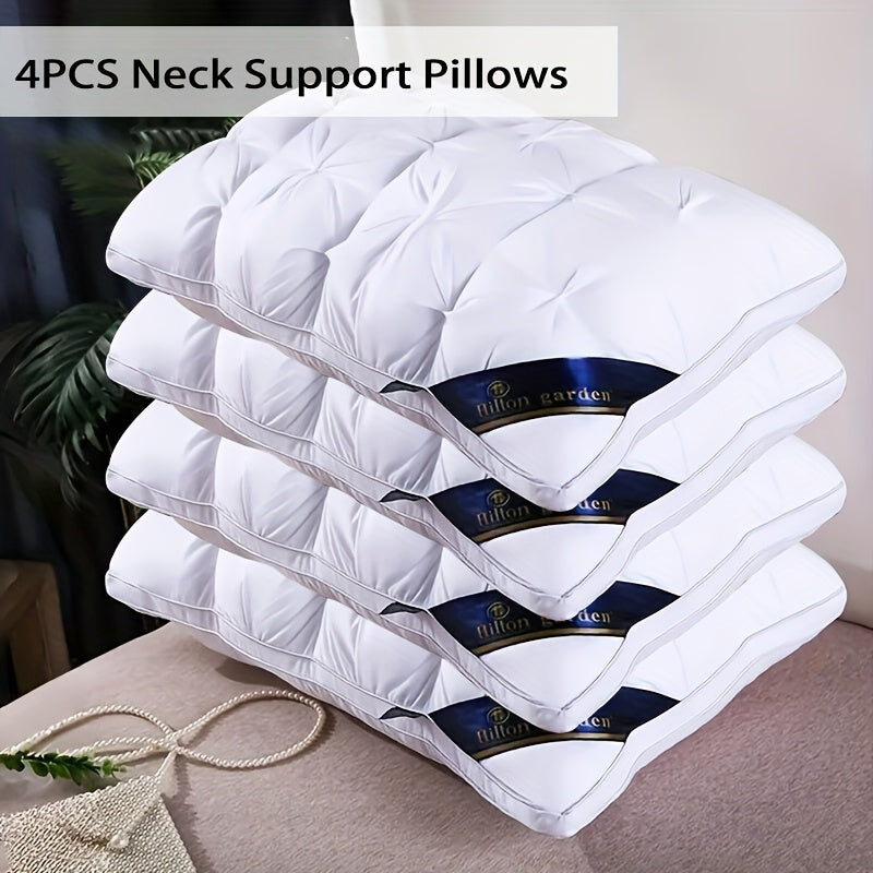 2pcs (Buy One Get One Free/ 4pcs Buy Two Get Two Free) Luxury Hotel Quality Neck Support Pillow, 19x29 inches - Soft Quilted Polyester Pillow, Provides Deep Sleep and Neck Support, No Extra White Space Theme Pillow, Comfortab