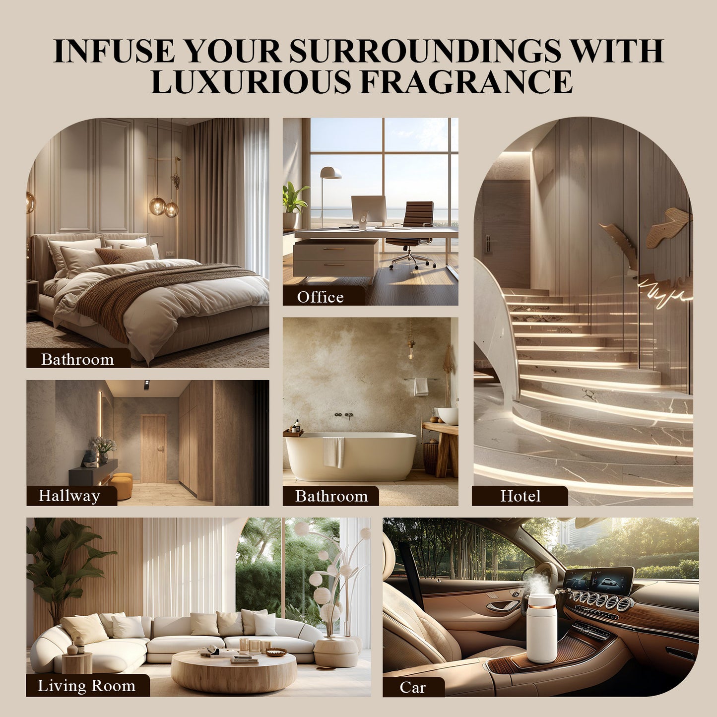 Hotel Essential Oils Set, Hotel Scents Fragrance Oil, Luxury Essential Oils for Diffuseret 6x10ML, My Way, Dream On, Cabana, 24k Magic, Black Velvet, Sweetest Taboo,Fall Gift