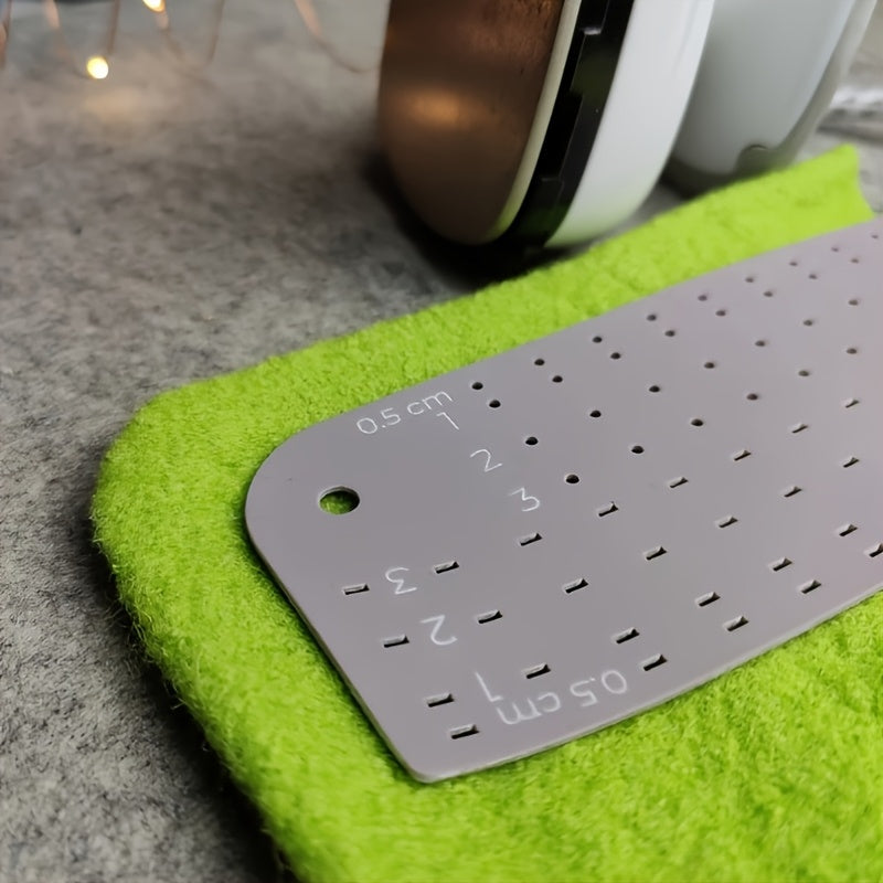 1pc Acrylic hemming tool in various sizes for marking stitch positions and threading needles. with a universal curved edge, a straight edge and two corner curves for pockets, it is suitable for marking and ironing hems, cuffs