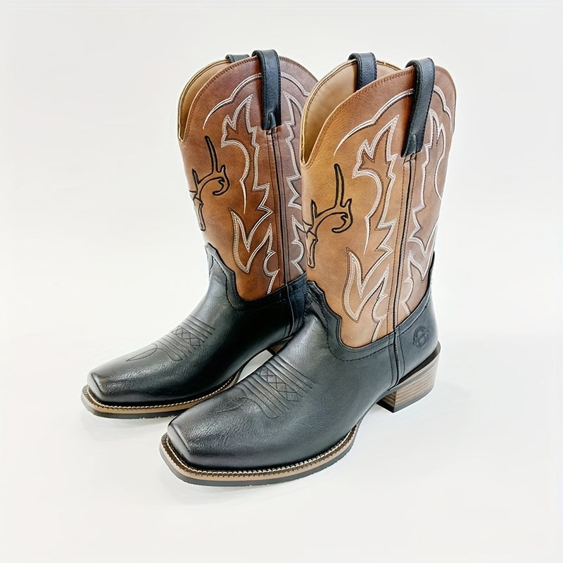 [Vintage Western Boots] Vintage British Embroidered Western Knight Boots for Men | Men's Western Boots