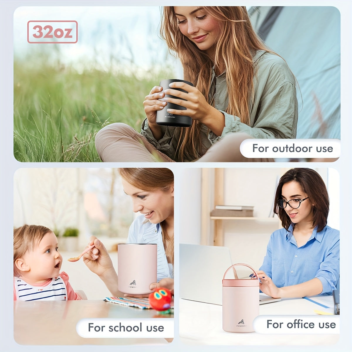 [Paw Print Tumbler] POWCAN 32oz Insulated Stainless Steel Tumbler with Cute Paw Print Design - Pink & Black, Dishwasher Safe, Reusable, Perfect for Coffee, Tea, or Cold Drinks, Coffee Travel Mug