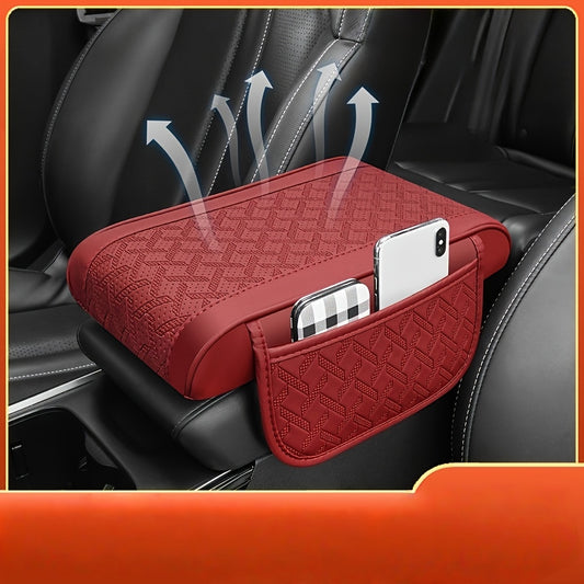 Fit Center Console Armrest Cover - Heavy-Duty PU Leather Protector with Non-Slip Grip, Scratch & Spill Proof Cushion Pad for SUV, Truck, Car Interior - Compatible with most Vehicles, Vehicle Accessory, Elegant Design, Nonslip