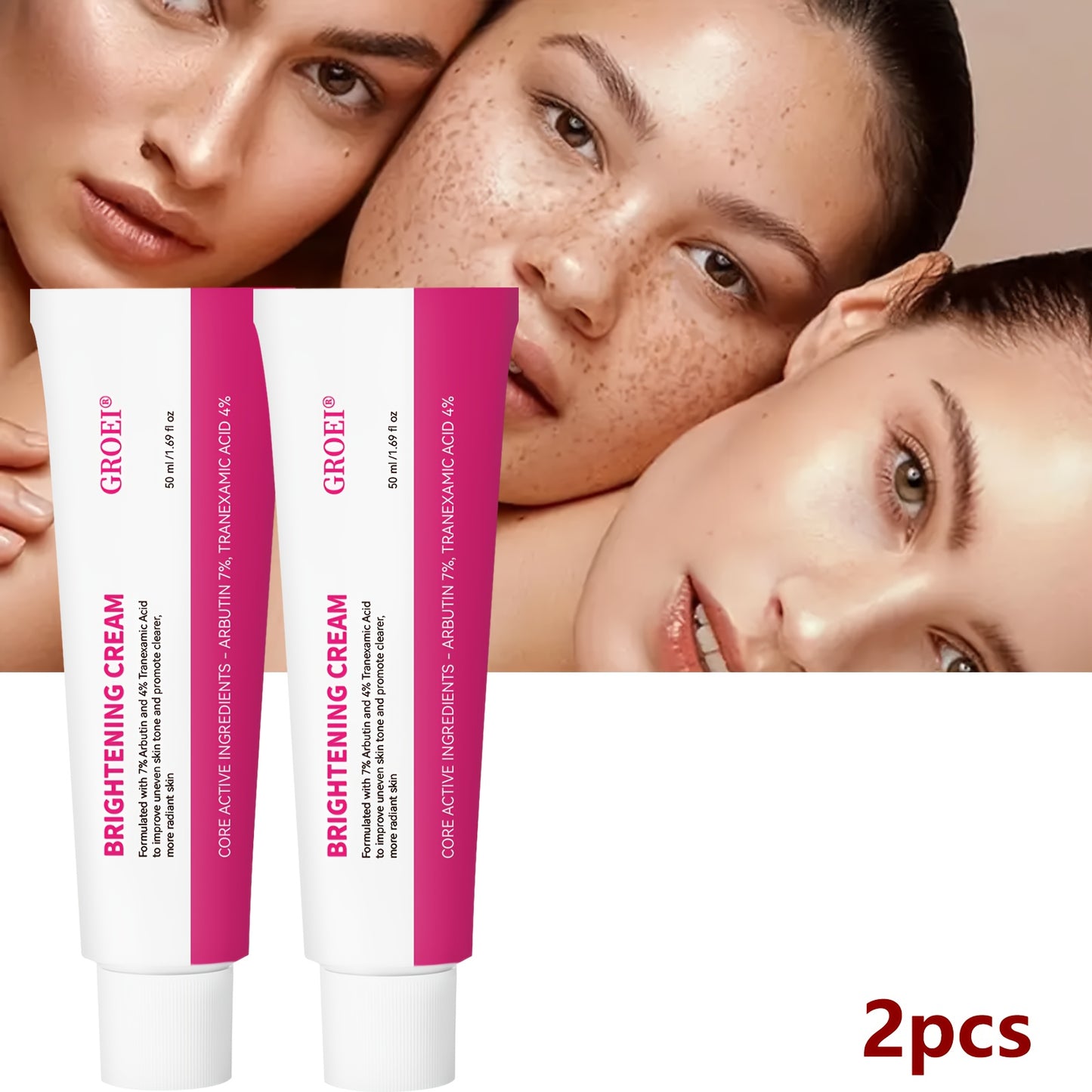 [Radiance Cream] 2pcs Radiance Cream with 7% Arbutin & 4% - Hypoallergenic, Spot-reducing Moisturizer for All Types, Evens Tone, Boosts Radiance, Complexion Care Products