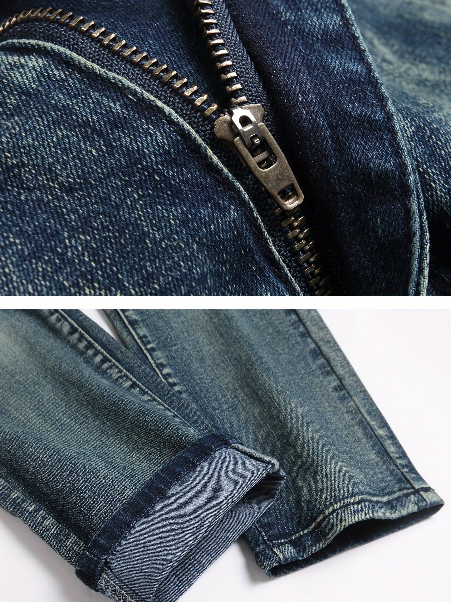 JUNBAOSS Men's Slim Fit Stretch Jeans - Stretch Skinny Jeans with Mid-Rise Waist, Straight Leg Non-Belt Loops, Stretch Denim Pants for Everyday & Formal Wear - All-Season Skinny Jeans for Men, Versatile Clothing, Comfortable