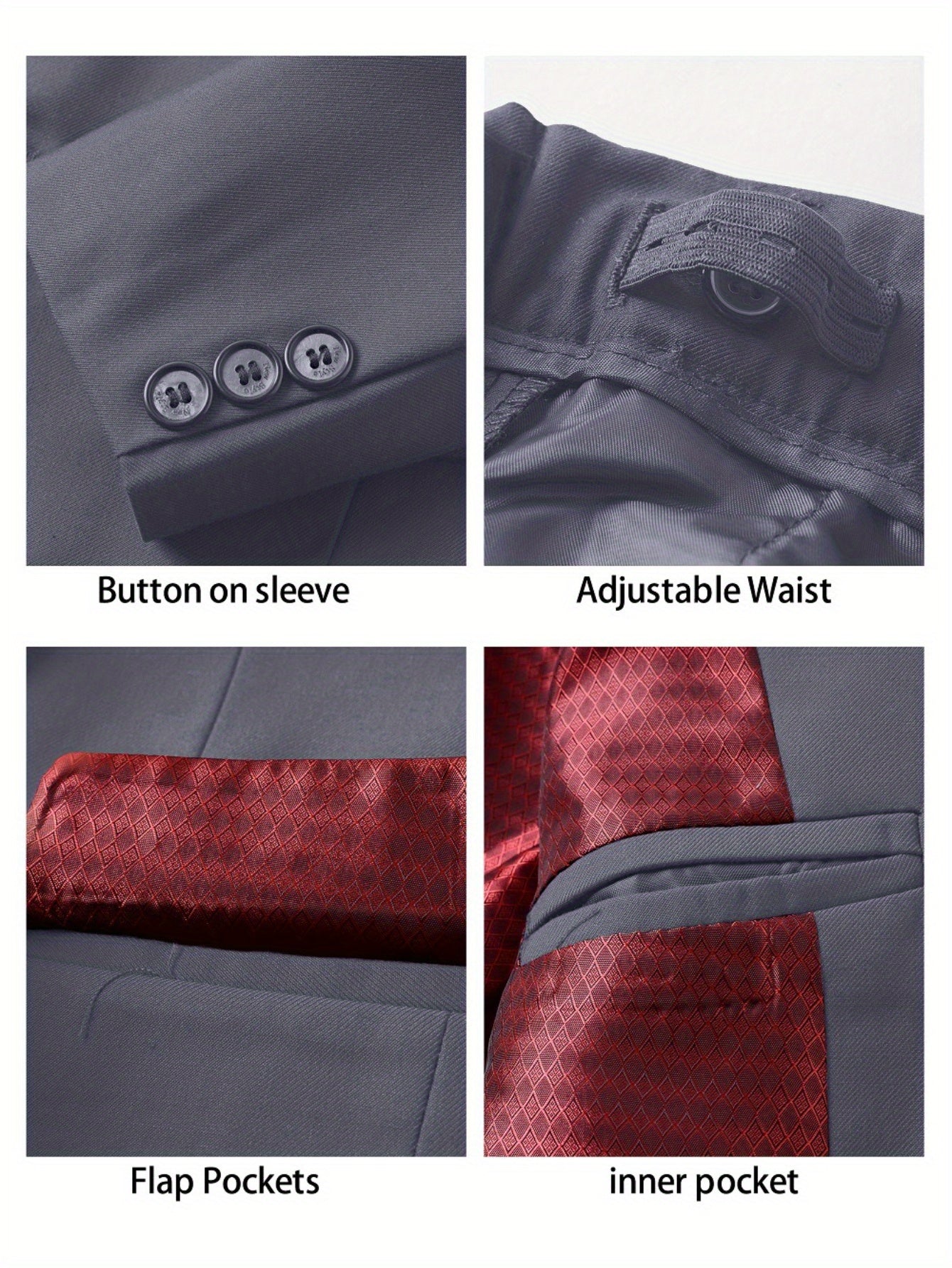 Back to School Season Boy's Formal Suit Set Slim Fit Blazer & Shirt & Pants & Vest & Tie 5pcs Set for Wedding Ring Bearer Birthday Party Speech Prom Dress Youngsters Tuexdo Outfits Black Wine Red Dark Gray, Ring Bearer Attire