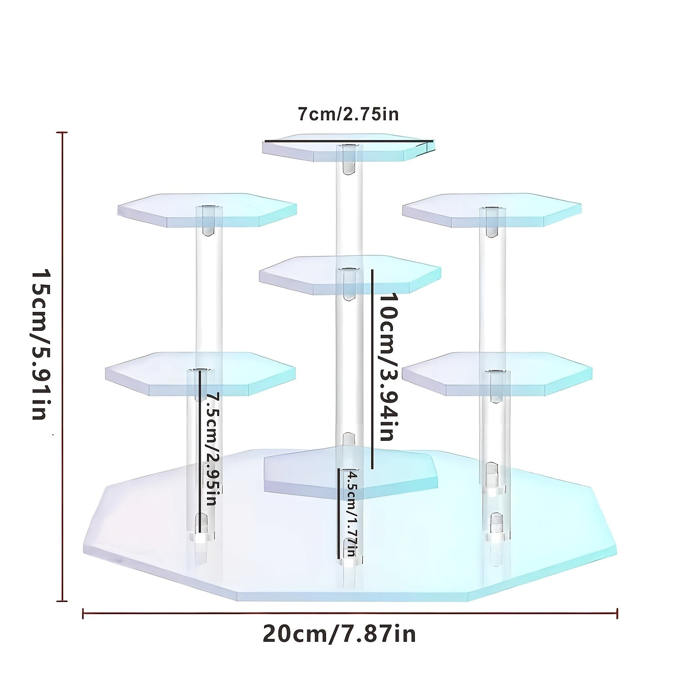 [Contemporary Transparent Jewelry Showcase] 1pc Contemporary 7-Tier Iridescent Acrylic Display Stand, Transparent Showcase for Jewelry, Cosmetics, Perfume, Collectibles - Home Decor Display Base, No Power Needed