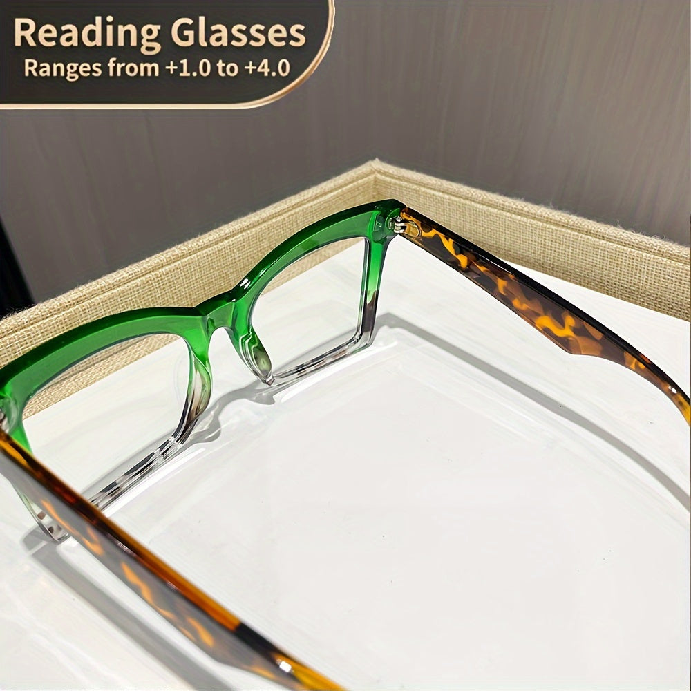 2 pairs of Women's reading glasses with beautiful color matching and sturdy metal hinges, suitable for computers, reading books, daily life, the best gift for elders