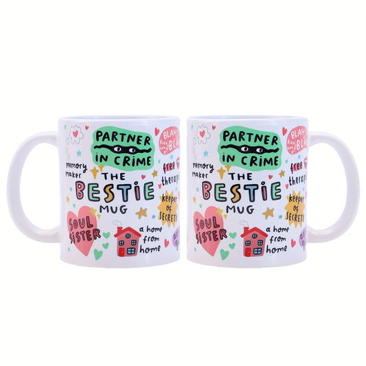 Bestie Mug, Best Friend Ceramic Coffee & Tea Cup, 11oz Cute Birthday Gift for Women Friends Sisters, Mug Cute, Travel Mug, Outdoor Beverage Container, Fun Design, Cute Mug, Smooth Finish, Handcrafted Feel, Coffee Cup, Tea Mug