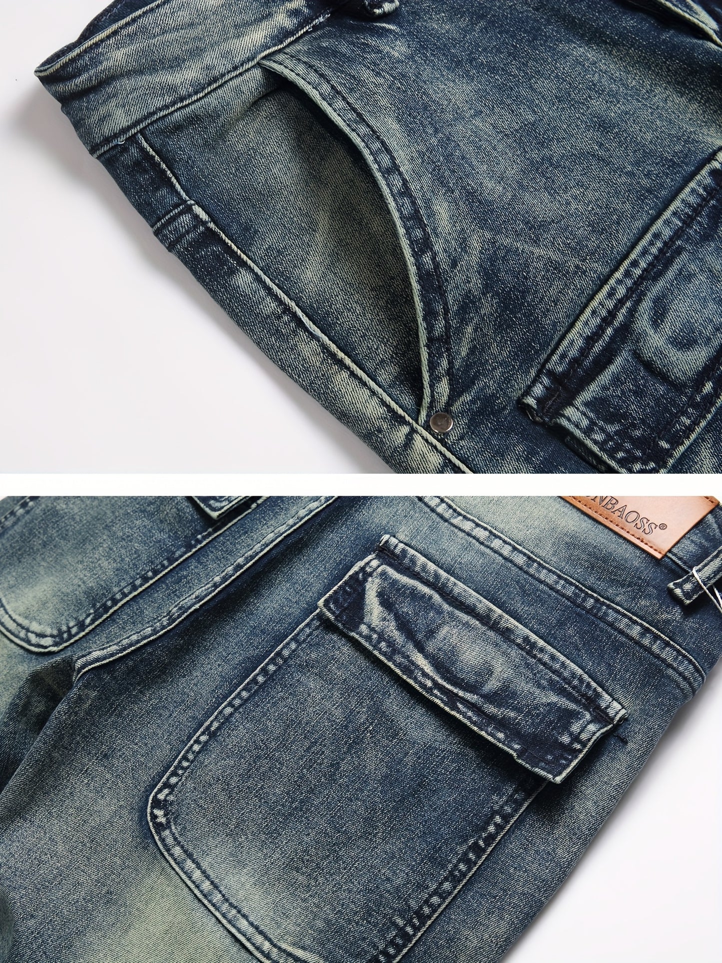 JUNBAOSS Men's Slim Fit Stretch Jeans - Stretch Skinny Jeans with Mid-Rise Waist, Straight Leg Non-Belt Loops, Stretch Denim Pants for Everyday & Formal Wear - All-Season Skinny Jeans for Men, Versatile Clothing, Comfortable